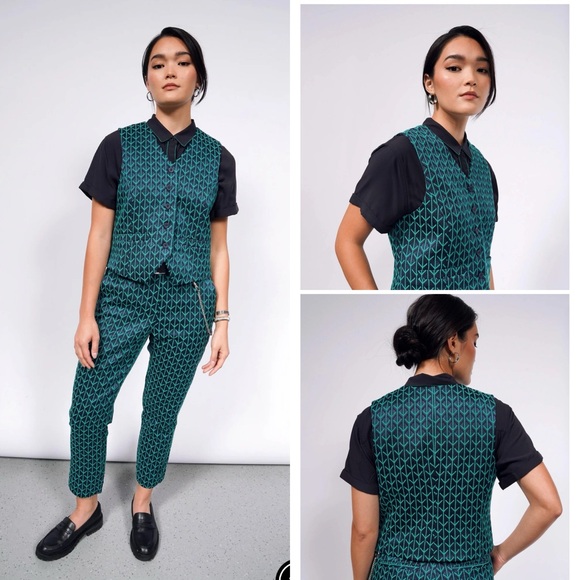 Wildfang Jackets & Blazers - 💚 Wildfang Empower Jacquard Vest – Size Medium (NWT)